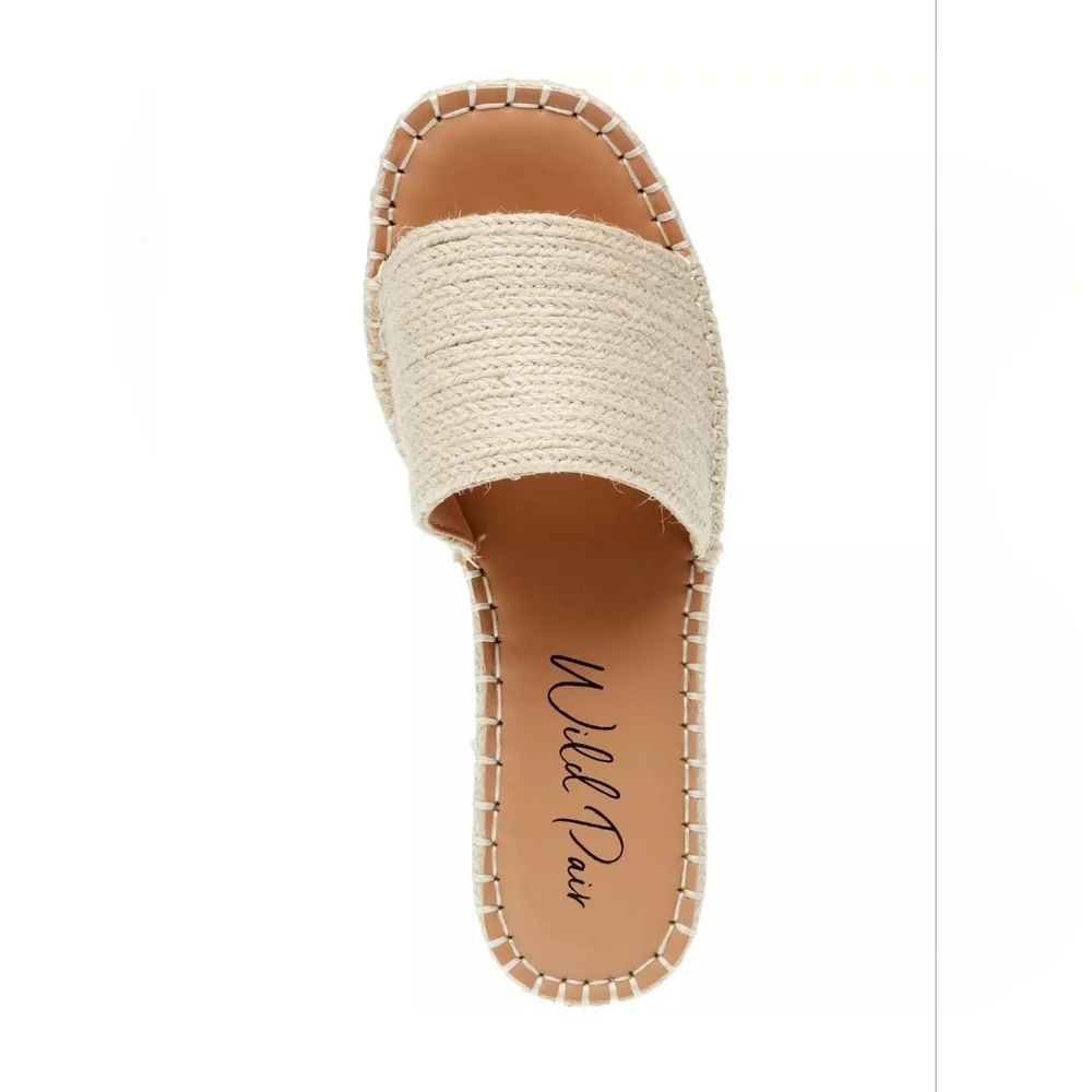 WILD PAIR shermer Slide Espadrille Platform Wedge Sandals,
